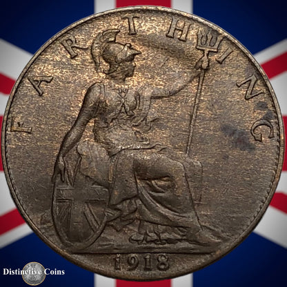 Great Britain 1918 Farthing 1/4d GB4695