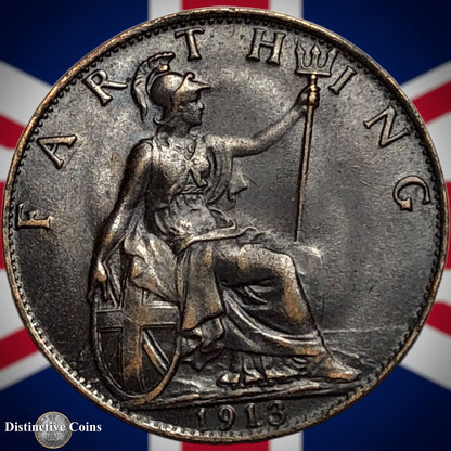 Great Britain 1913 Farthing 1/4d GB4668