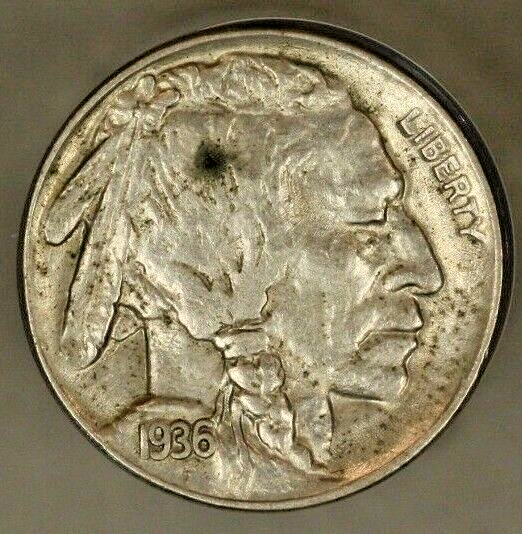 1936 Buffalo Nickel Higher Grade Obv. Spot          