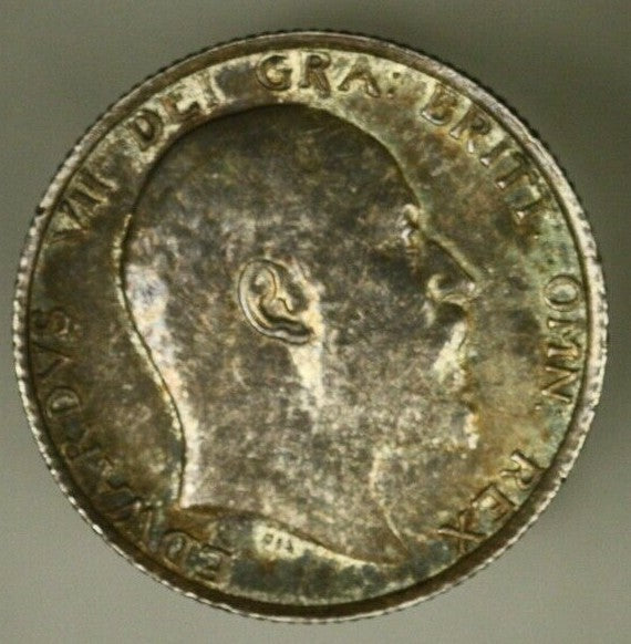 Great Britain Silver Shilling 1910  Choice Toned UNC    A1558
