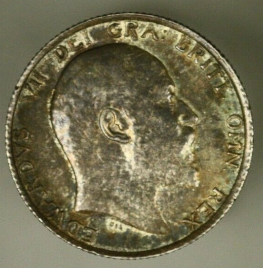 Great Britain Silver Shilling 1910  Choice Toned UNC    A1558