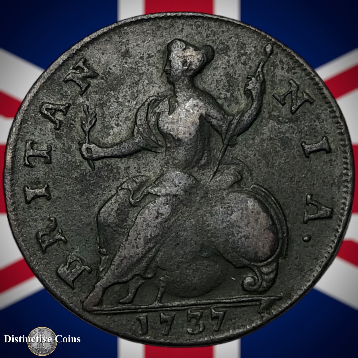 Great Britain 1737 Half Penny 1/2d GB5064