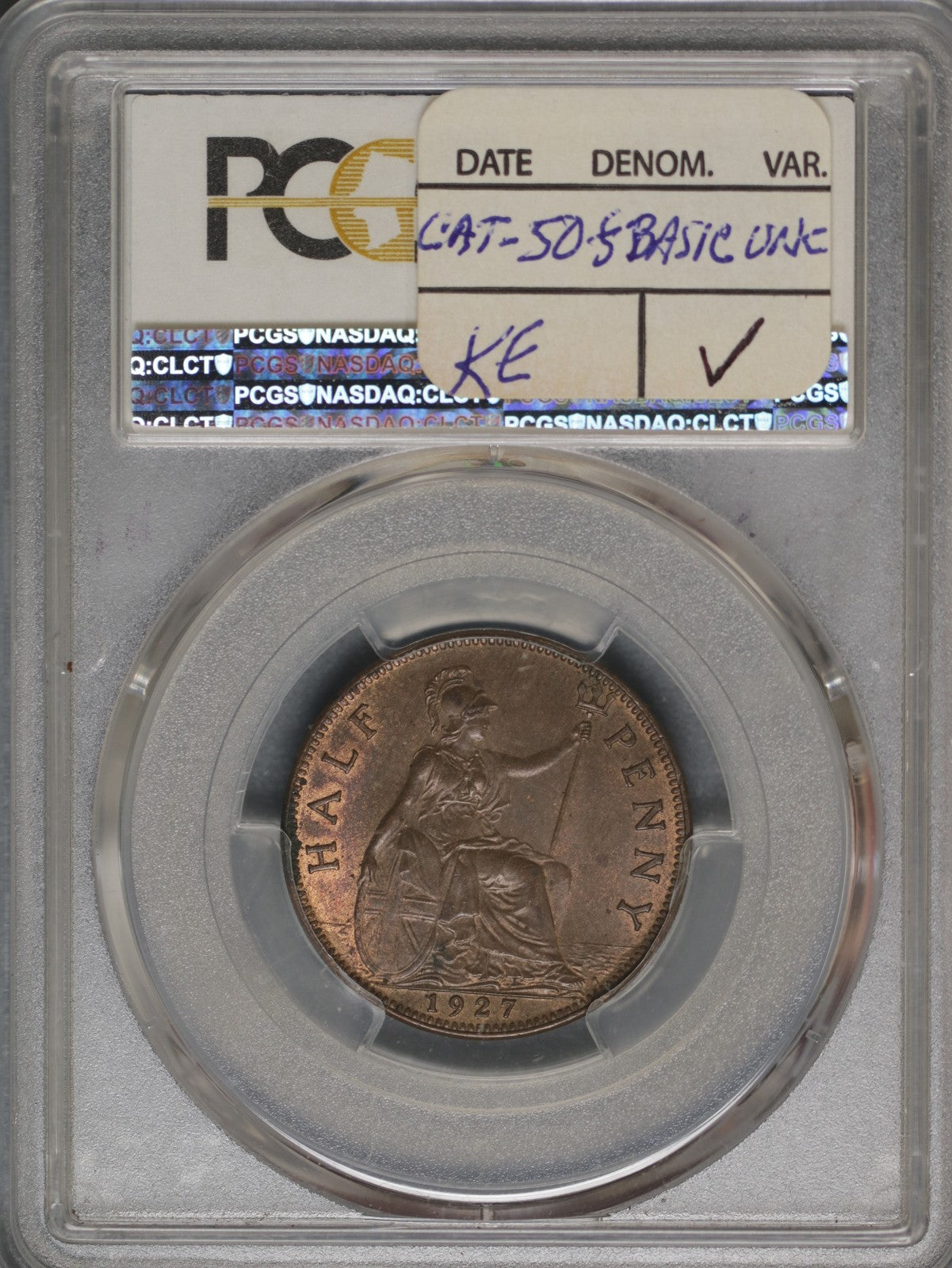 Great Britain 1927 1/2 Penny K-809 PCGS MS62 RB