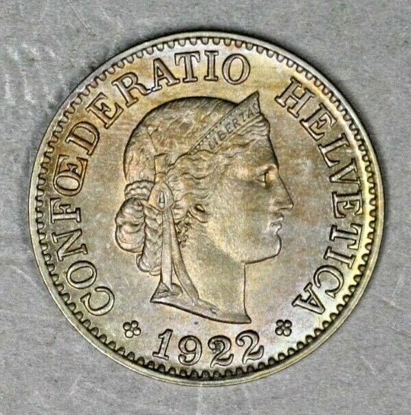 Switzerland 1922 10 Rappen Pleasant UNC  A3006