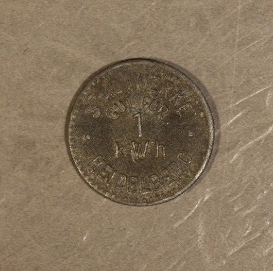 Heidelberg Statwerke"Gut Fur 1 KWH" Utility Token Zinc