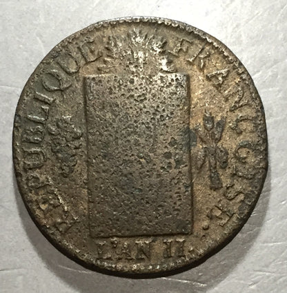 FRANCE 1793 AA SOL  KM619.2  