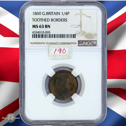 Great Britain 1860 Farthing NGC MS63BN - GBS047