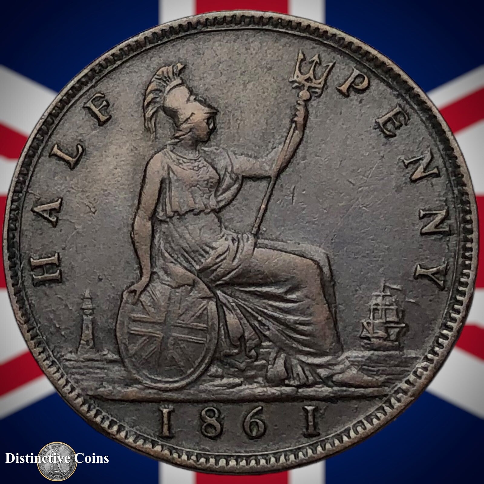 Great Britain 1861 Half Penny 1/2d GB5385