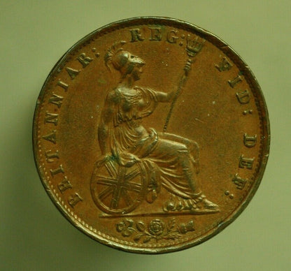 Great Britain 1853 Over 1 or 2 Unlisted Overdate 1/2 Penny Brown AU  A294