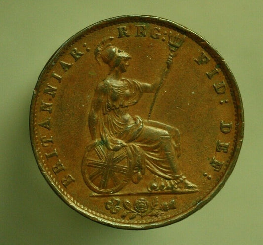 Great Britain 1853 Over 1 or 2 Unlisted Overdate 1/2 Penny Brown AU  A294