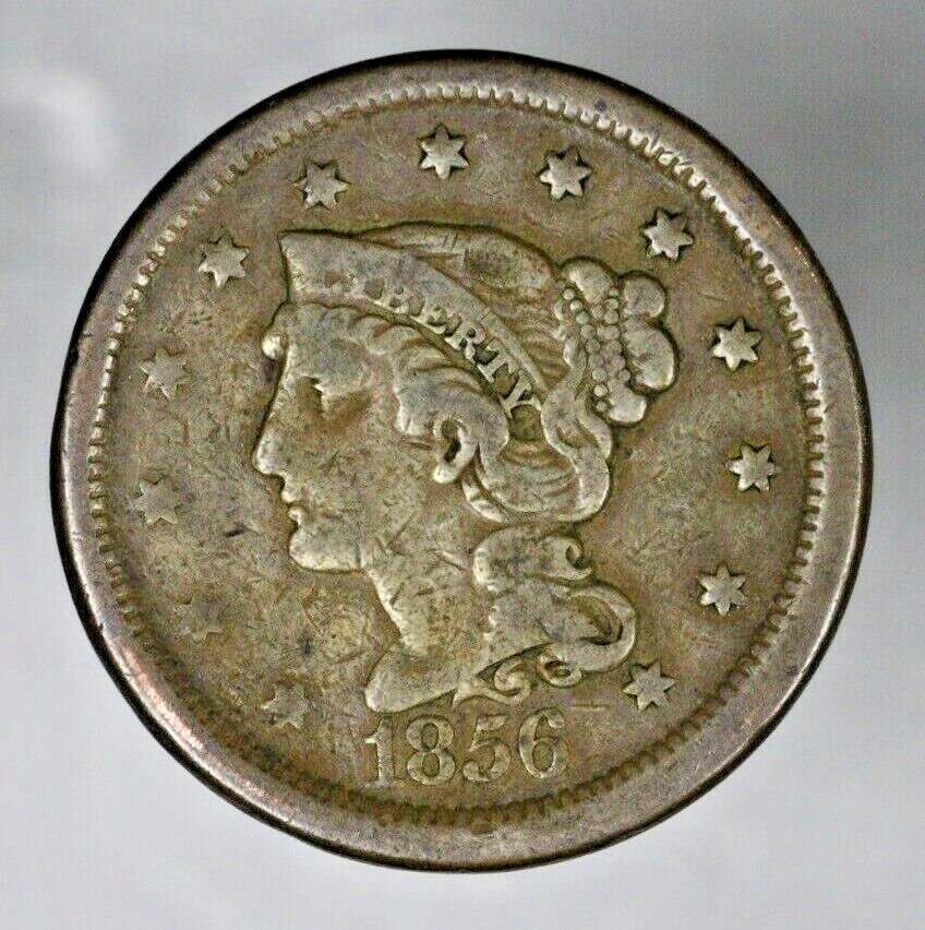 US 1856 Braided Hair Large Cent Slanted 5   A3156