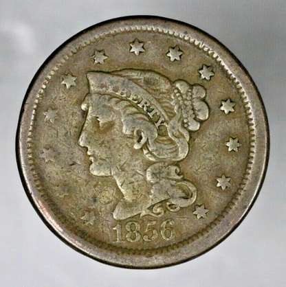 US 1856 Braided Hair Large Cent Slanted 5   A3156