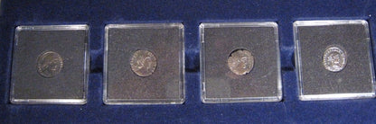 Roman Empire 4th Century 4 AE Follis Bronze Coins w/Box 