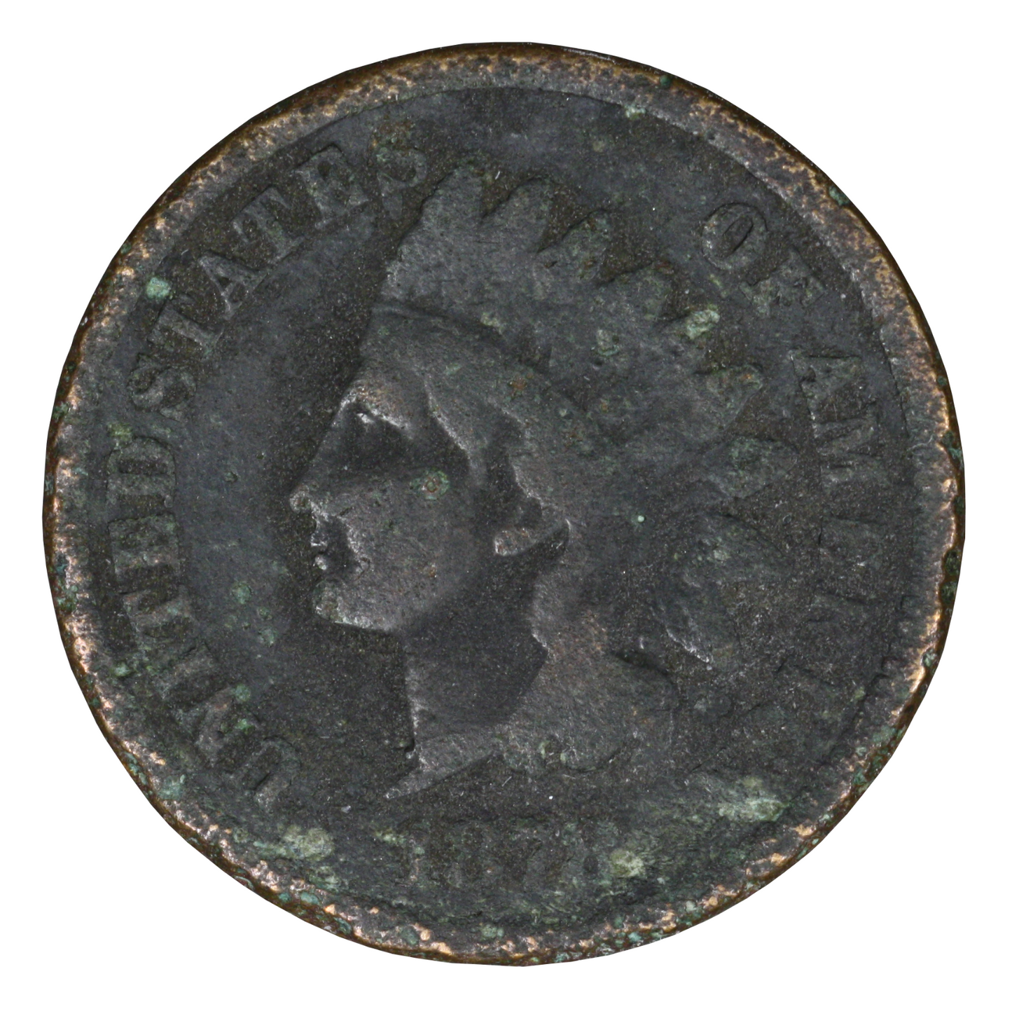 US 1878 Indian Head Penny Porous Low Grade A3423