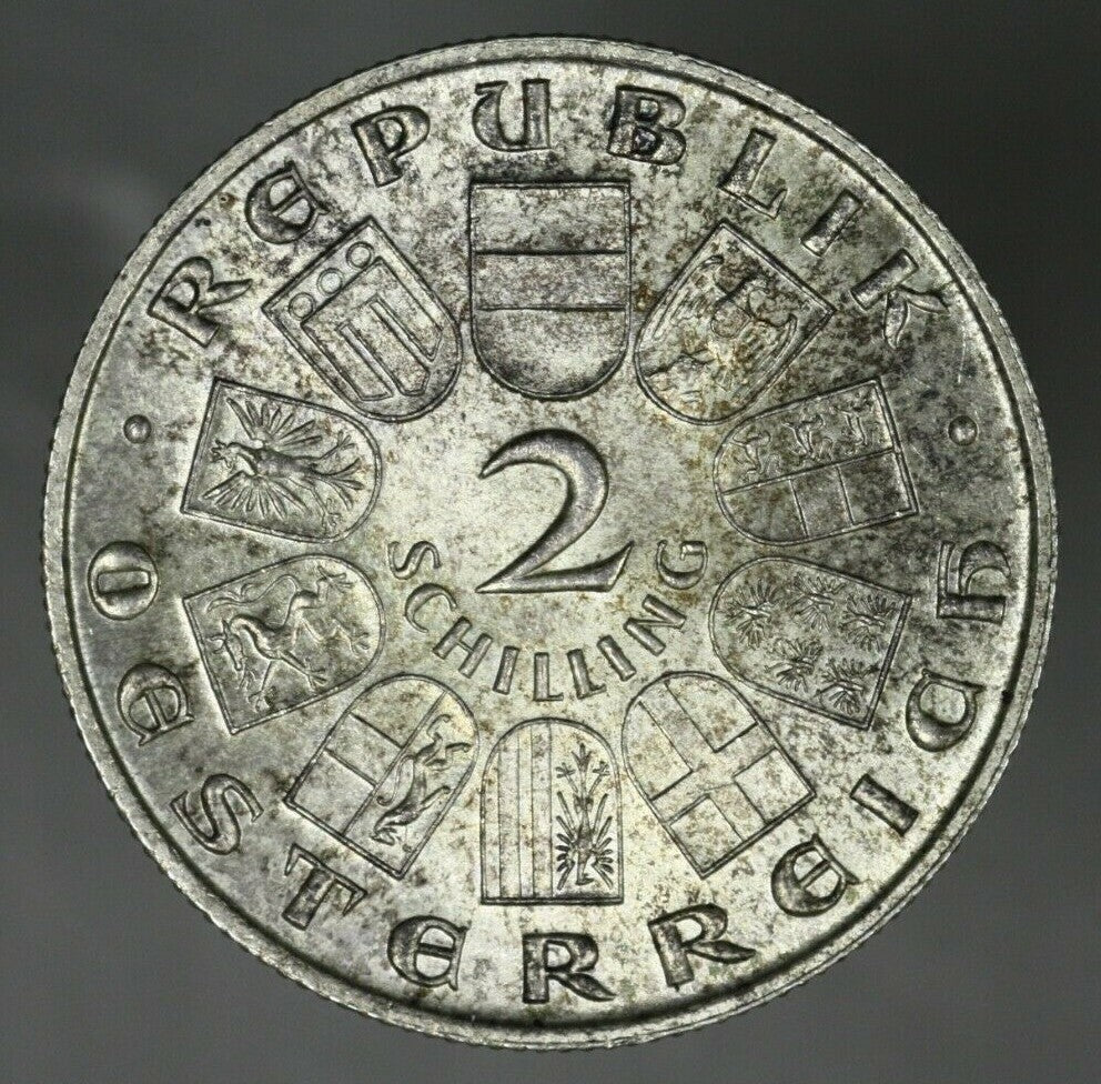 Austria 1932 2 Shilling Toned UNC
