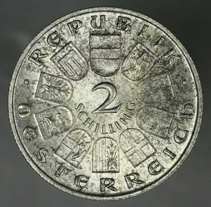 Austria 1932 2 Shilling Toned UNC