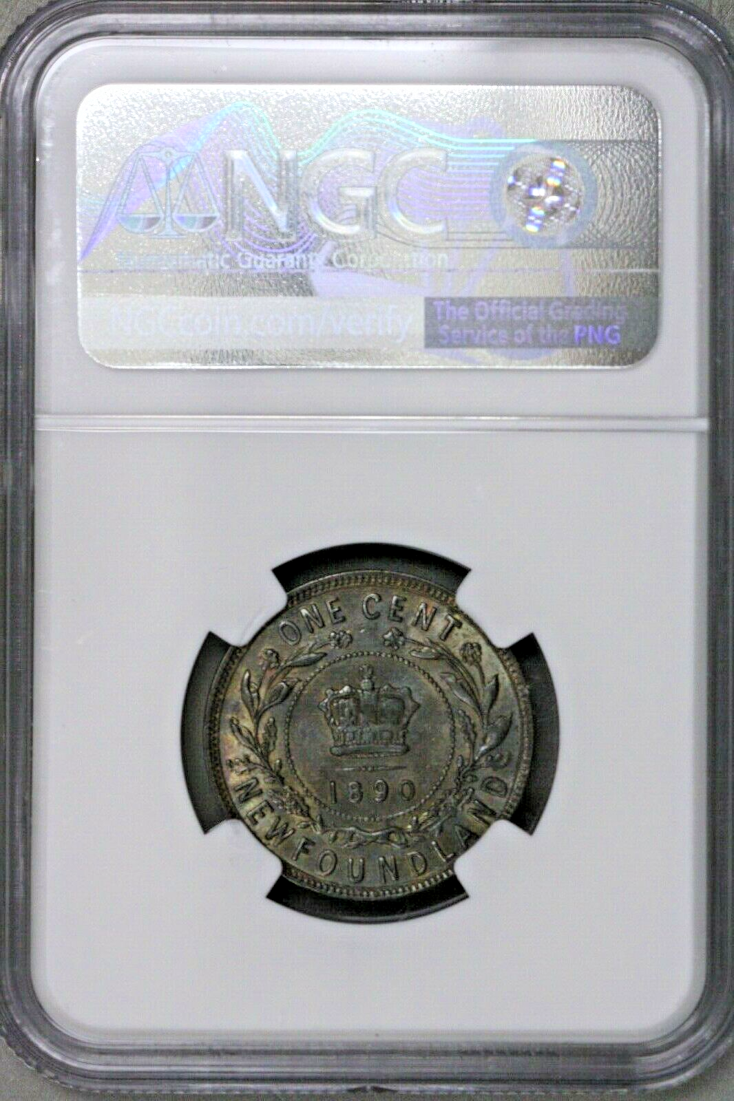 Canada 1890 Newfoundland 1 Cent NGC MS 62 BN    S394