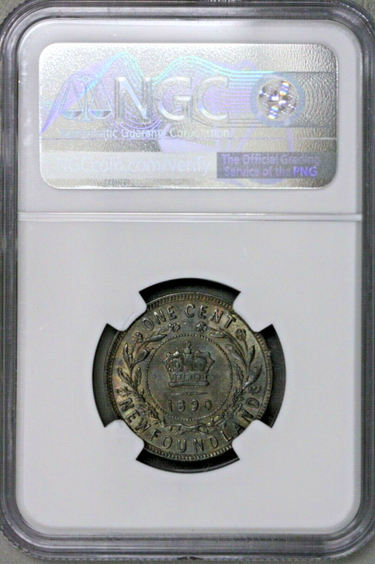 Canada 1890 Newfoundland 1 Cent NGC MS 62 BN    S394