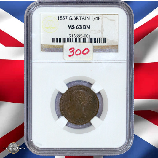 Great Britain 1857 Farthing NGC MS63BN - GBS045
