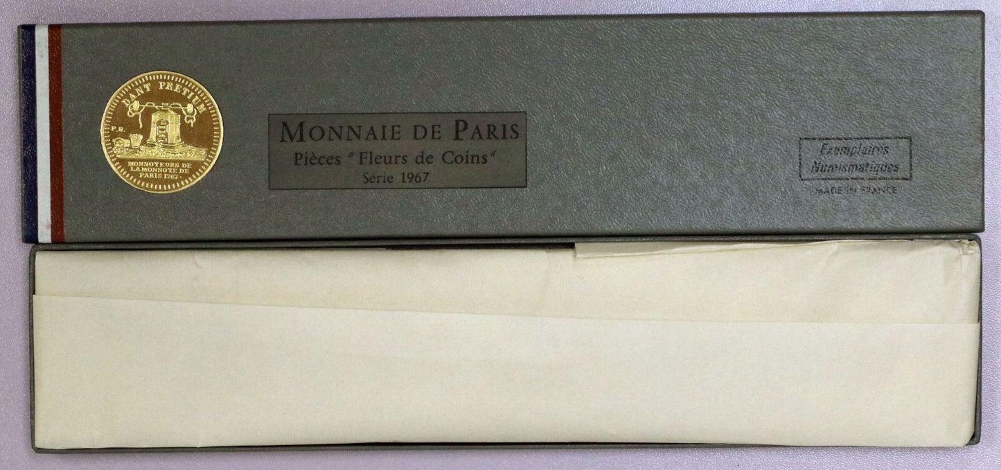 France 1967 Monnaie de Paris Fleurs De Coins Paris Mint 8 Coin Set OGP D035