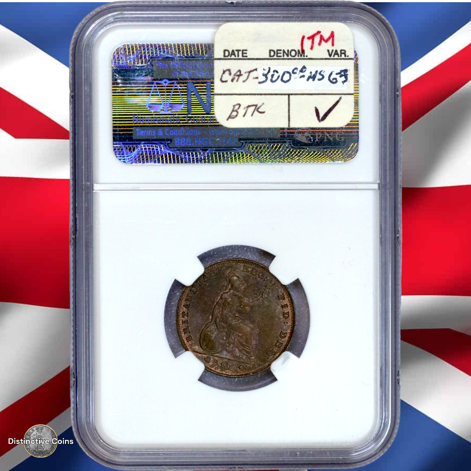 Great Britain 1857 Farthing NGC MS63BN - GBS045