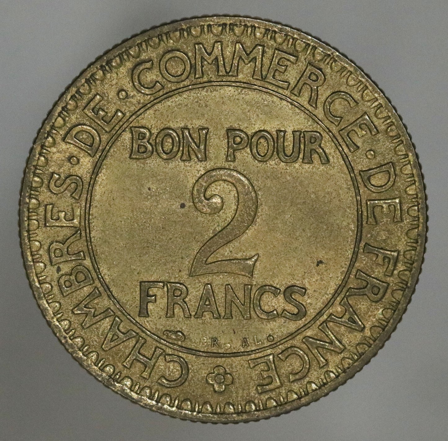 1926 France 2 Francs Aluminum-Bronze KM# 877 Key Date D069