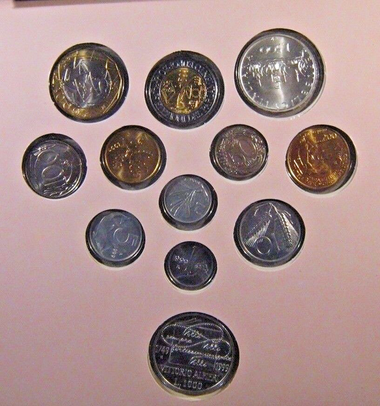 1999 Italy Mint Set 12 Coins Uncirculated Vic Alfieri  