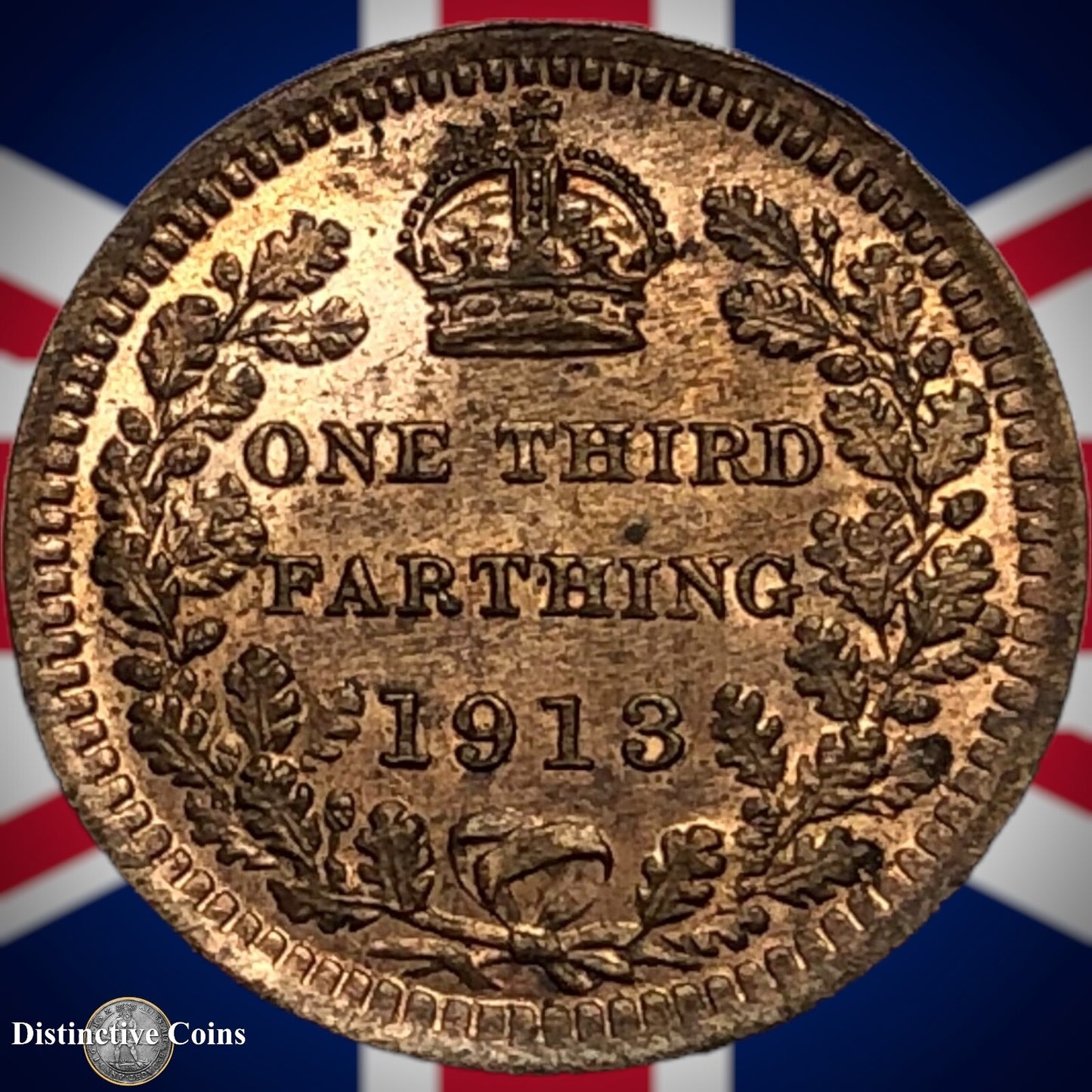 Great Britain 1913 Third Farthing 1/3 Penny GB3040
