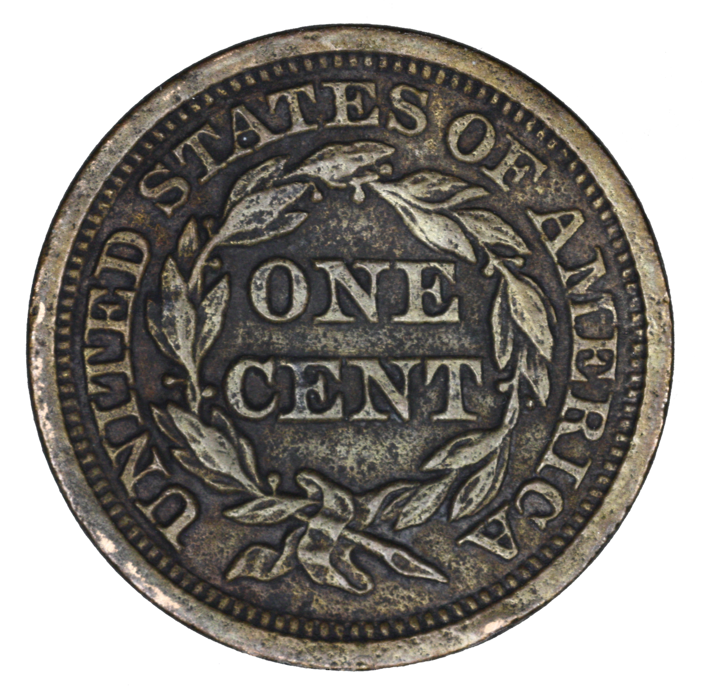 US 1849 Large Cent Stained Porous Pitting  A3391