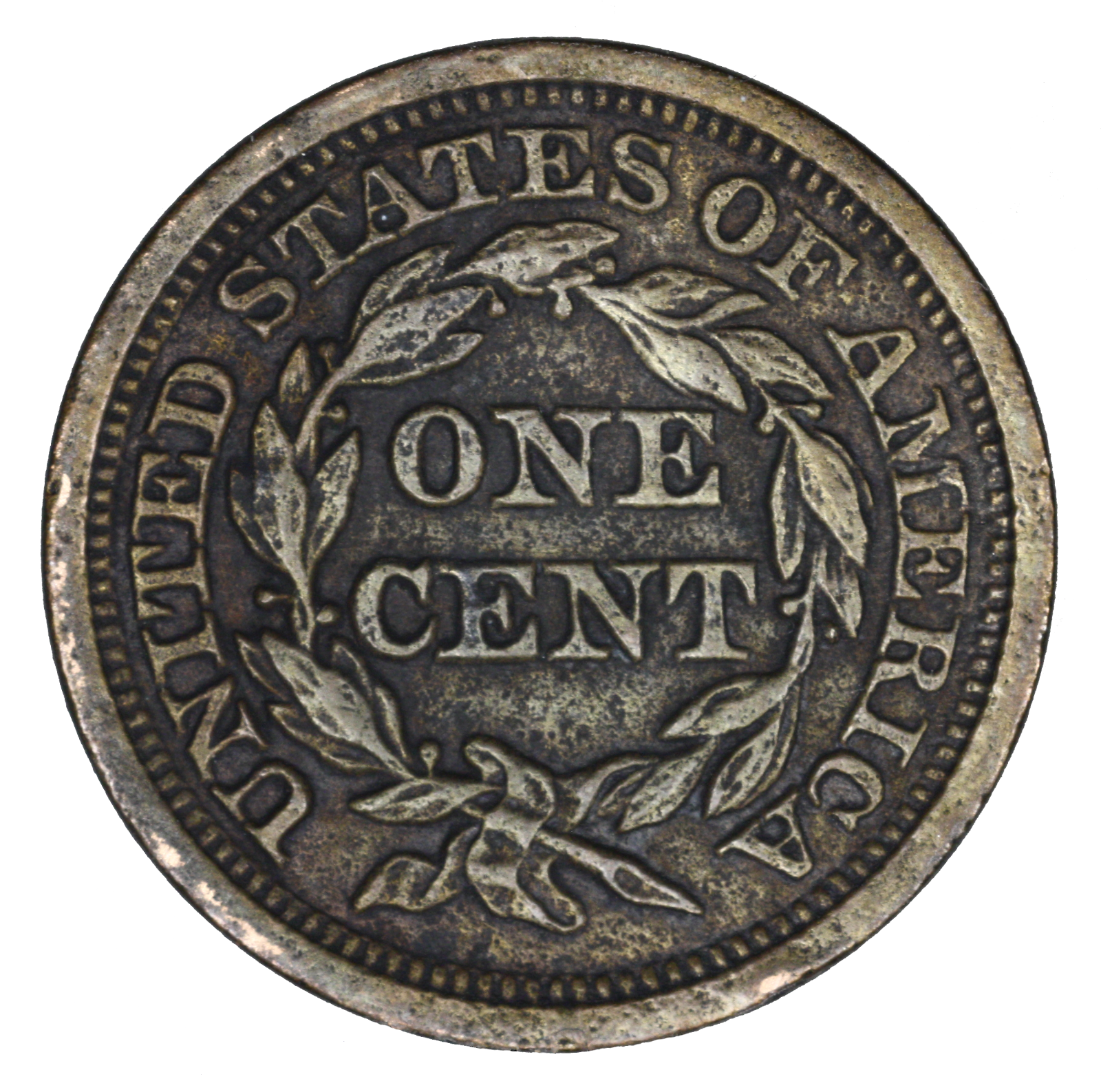 US 1849 Large Cent Stained Porous Pitting  A3391