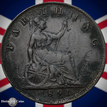 Great Britain 1891 Farthing 1/4d GB4301