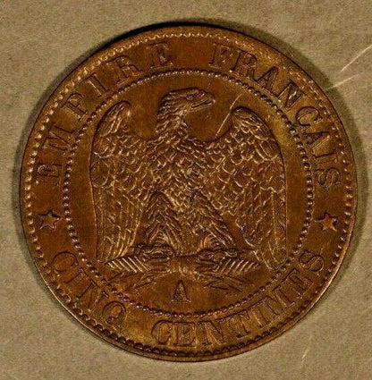1861A France 5 Centimes Very High Grade Coin       