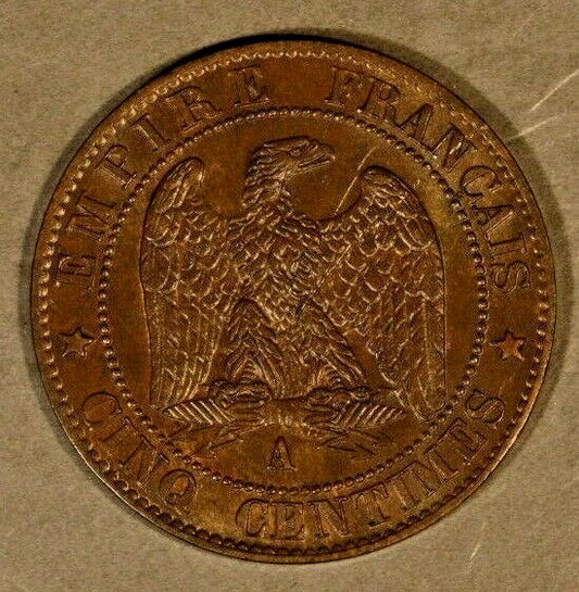 1861A France 5 Centimes Very High Grade Coin       