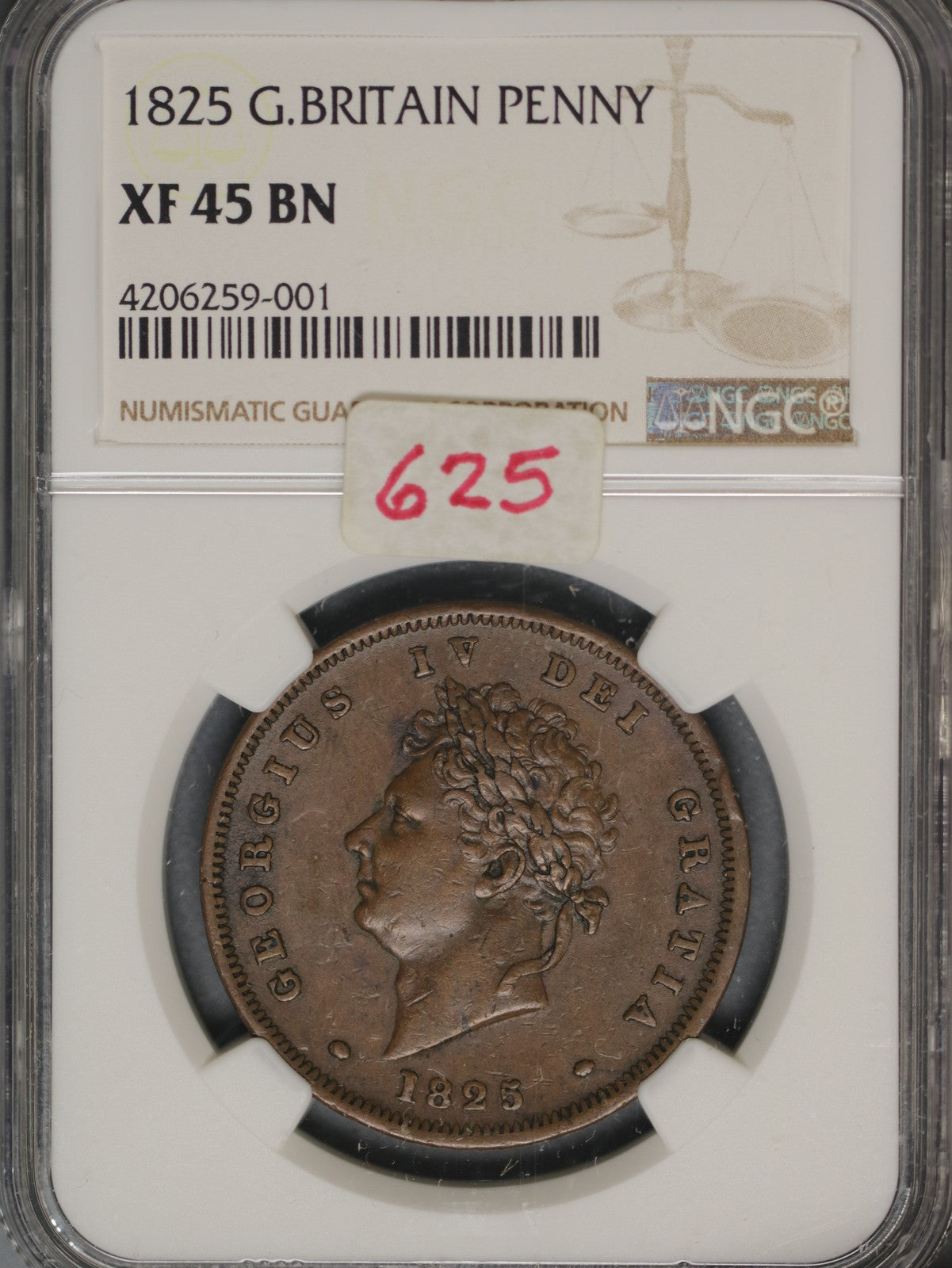 Great Britain 1825 Penny K-693 NGC XF45 BN