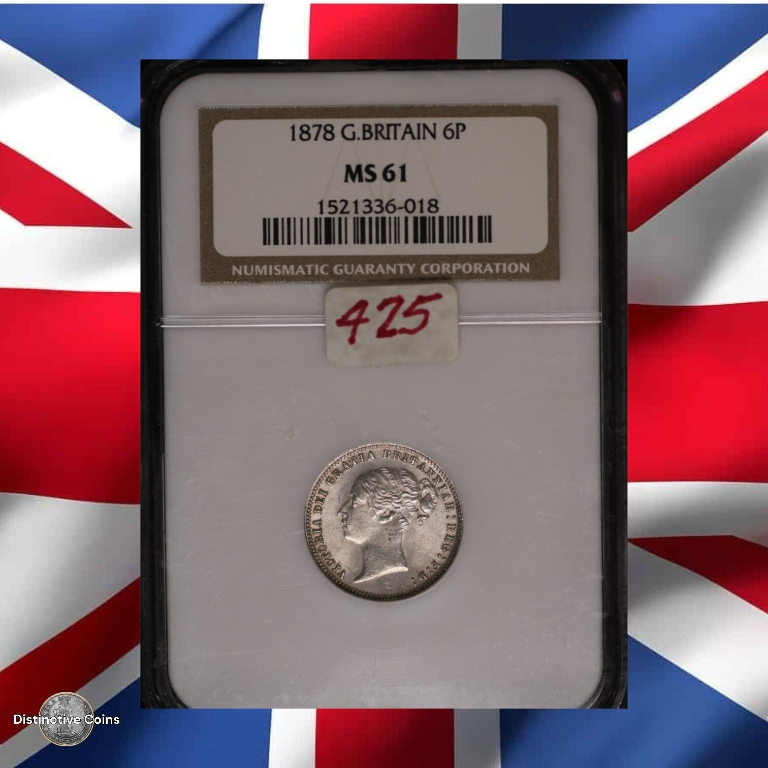 Great Britain 1878 6 Pence NGC MS61