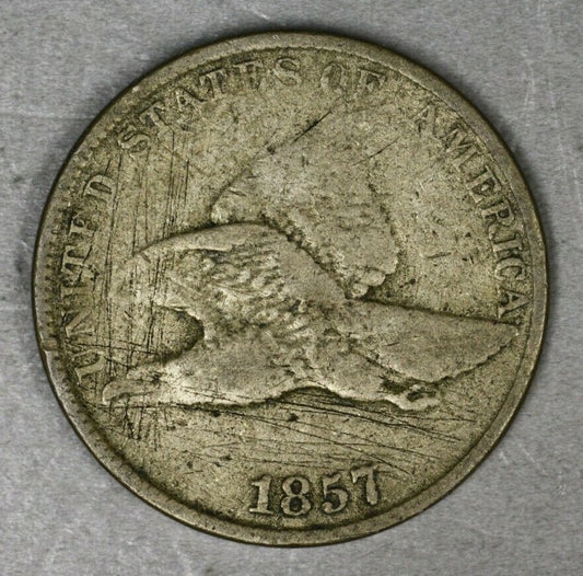 US 1857 Flying Eagle Penny Scratches  A3103