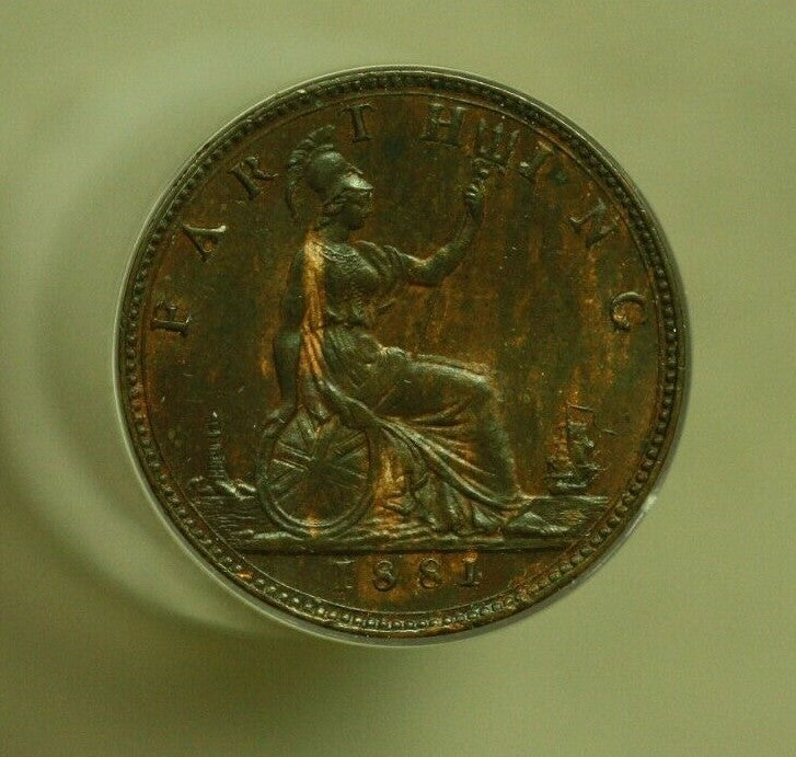 Great Britain 1881H Farthing Unc with some red   A280