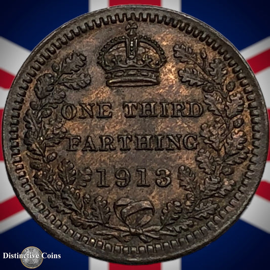 Great Britain 1913 Third Farthing 1/3 Penny GB3041