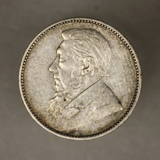 South Africa 1896 Shilling XF light old cleaning