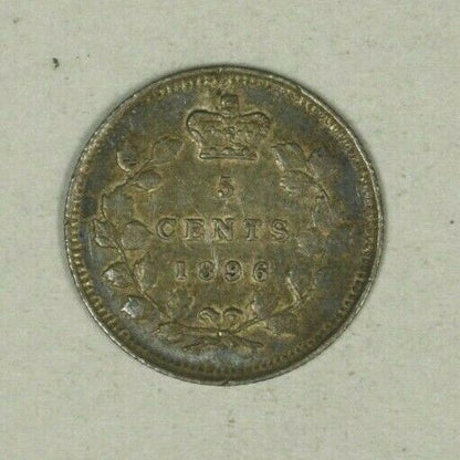 Canada Silver 5 Cents 1896  XF  A2384