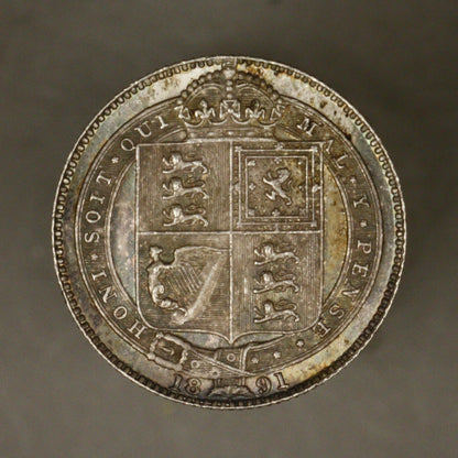 Great Britain 1891 1 Shilling Toned Unc