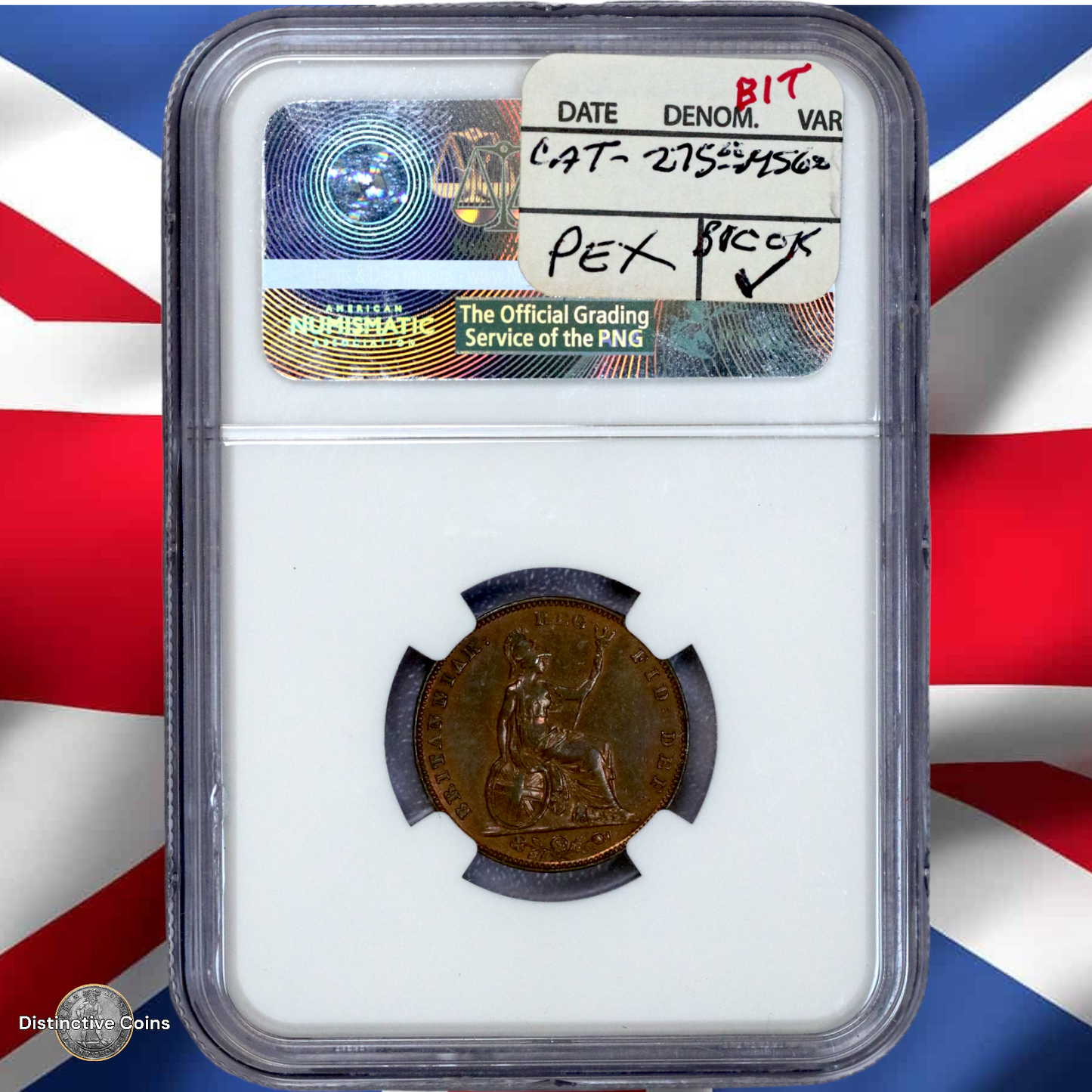 Great Britain 1846 Farthing NGC Unc details - GBS038