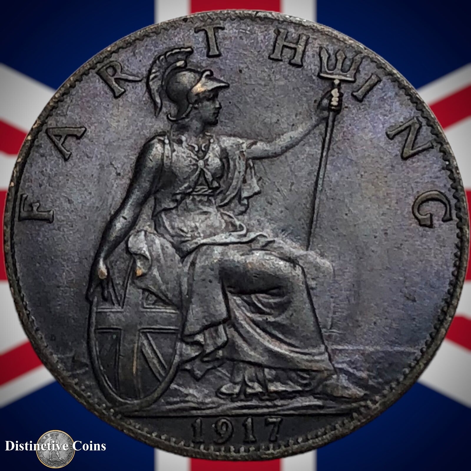 Great Britain 1917 Farthing 1/4d GB4685