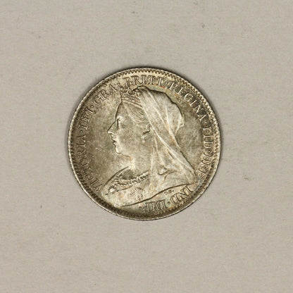 1901 Great Britain 6 Pence High Grade Wonderful Toning