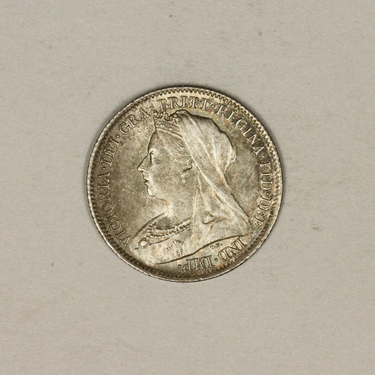 1901 Great Britain 6 Pence High Grade Wonderful Toning