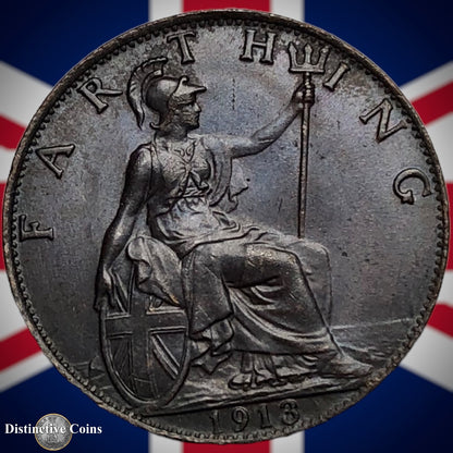 Great Britain 1913 Farthing 1/4d GB4670