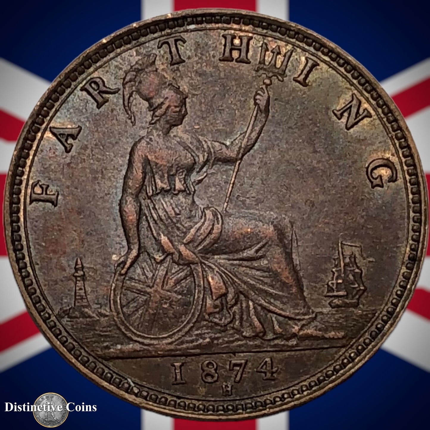 Great Britain 1874 H Farthing 1/4d GB3722