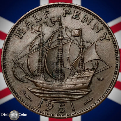Great Britain 1951 Half Penny 1/2d GB6074