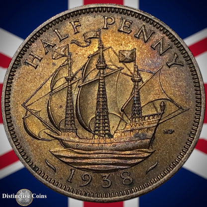 Great Britain 1938 Half Penny 1/2d GB6013