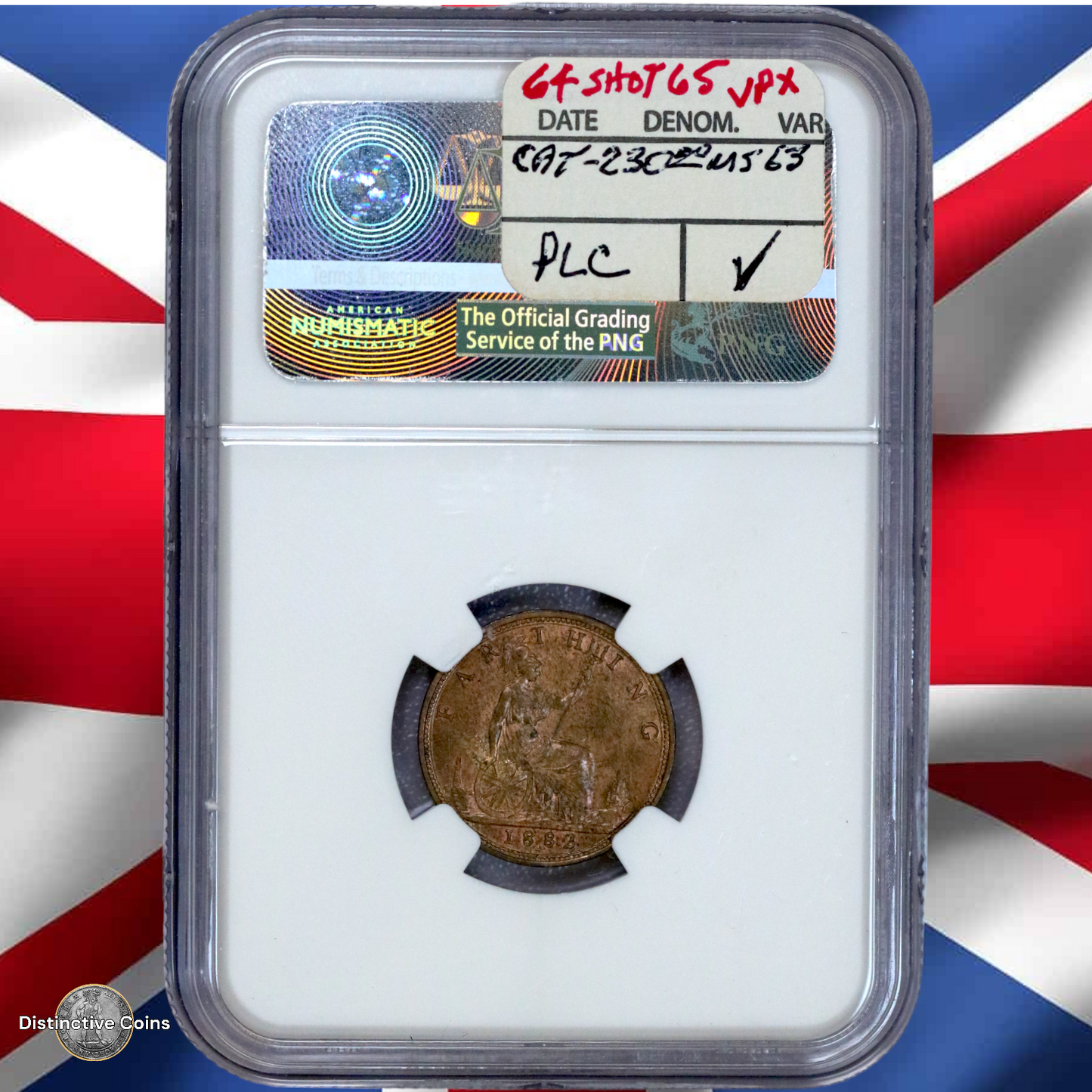 Great Britain 1882 H Farthing NGC MS63RB - GBS051